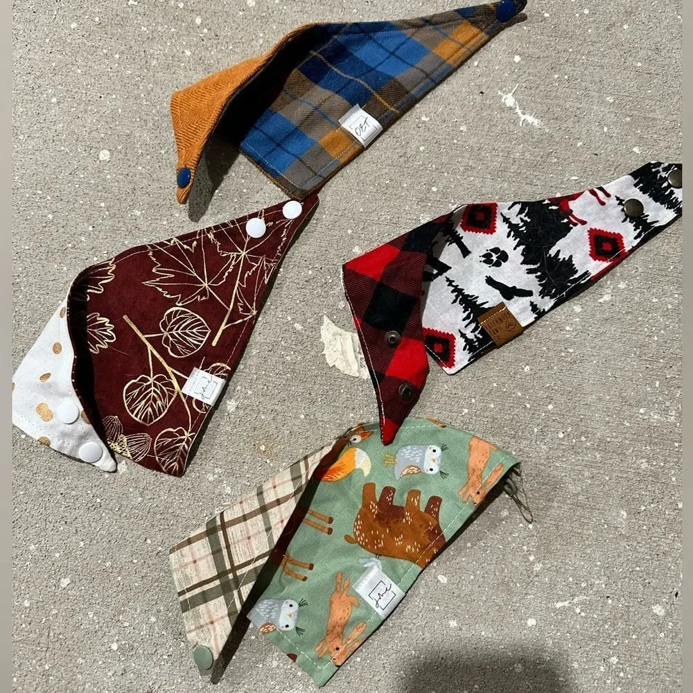 Fall themed cat bandanas